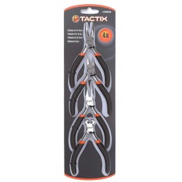 Tactix - 4 Pc Mini Pliers Set non-slip light duty grip #204036