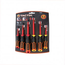 Tactix - 6 Pc Insulated Screwdriver Set non-slip grip #205601