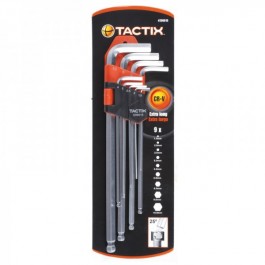 Tactix - 9 Pc Extra Long Ball End Hex Key Set 