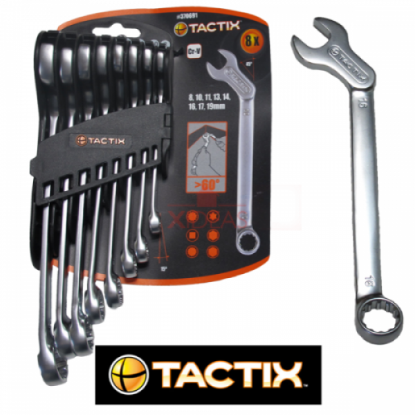 Tactix - Κλειδιά Γερμανοπολύγωνα Κυρτά 45 μοιρών CR-V Σετ 8 τεμ #370691