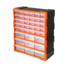 Tactix - Κουτιά Αποθήκευσης πλαστικά με 39 πλαστικά συρτάρια διάφανα #320636