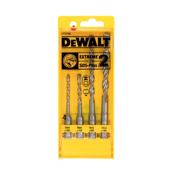 DeWalt DT9700 Extreme2 SDS-Plus Hammer Drill Bit Set 4-Piece in Plastic Box