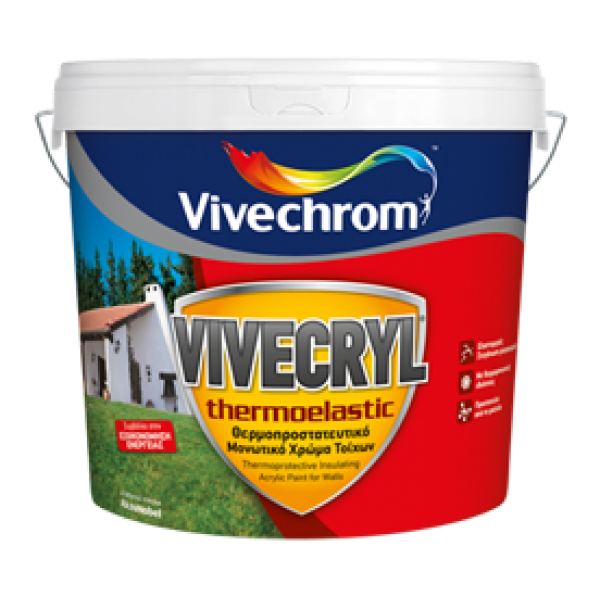 ενεργειακα χρωματα εξωτερικου χωρου - Χρωματα Εξωτερικου χωρου - Vivechrom - Vivecryl Thermoelastic (3L - 10L) Λευκό