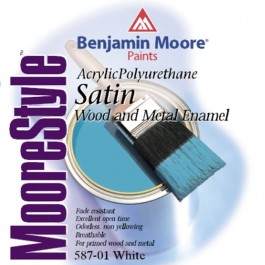 Χρωματα Ξυλου - Χρωματα Μεταλλου - Benjamin Moore - Πολυουρεθανική Ριπολίνη Νερού Σατινέ (Λευκή) #587