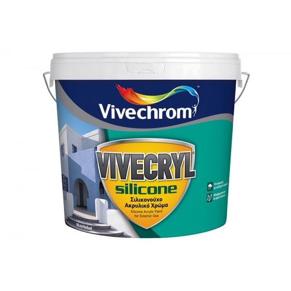 ακρυλικα χρωματα εξωτερικου χωρου - Χρωματα Εξωτερικου χωρου - Vivechrom - Vivecryl Silicone (3L - 10L) Λευκό