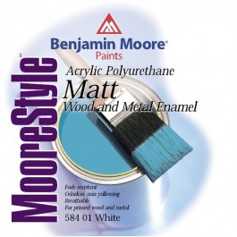 Χρωματα Ξυλου - Χρωματα Μεταλλου - Benjamin Moore - Πολυουρεθανική Ριπολίνη Νερού Ματ (Λευκή) #584