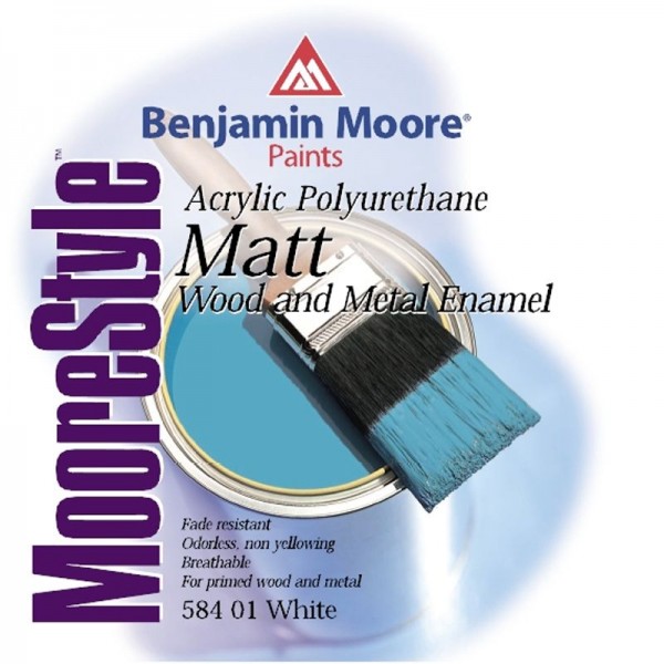 Benjamin Moore - 584 MooreStyle Acrylic Polyurethane Wood & Metal Waterbased Enamel Matt (white)